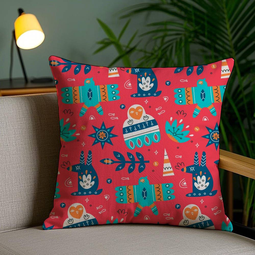 

Classic Trend Moroccan Prints Flower Pillow Case Anti-dustmite Pillowcase Invisible zipper silky short plush Sofa cushion cover 12x12Inch