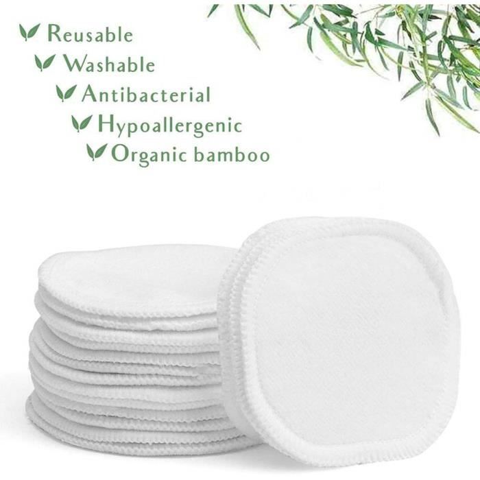 Reusable Makeup Remover Pads - Eco-friendly - 16 Pieces - Washable - Cotton Bag - Bamboo Fiber