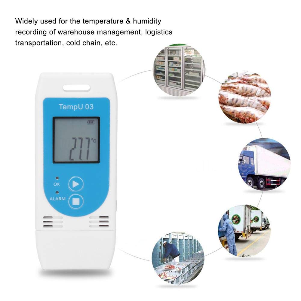 Akozon Thermometer Hygrometer USB Temperature Data Logger To LCD USB Recorder Indicator Temperature Recorder for PDF GSP Data Logger Recorder 32000