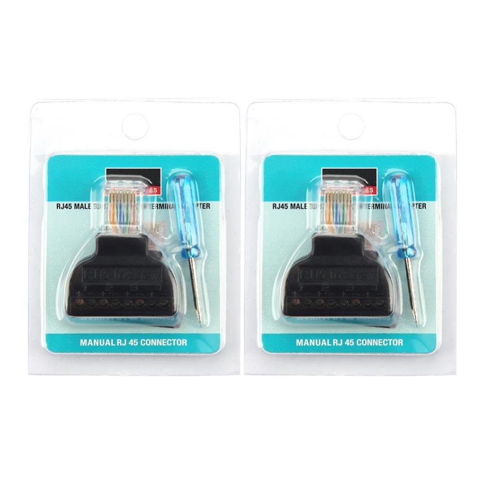 

2PCS 8 Pin RJ45 Male Plug Easy Installation Professional Appearance Adapter Block Converter CCTV Camera Connector
