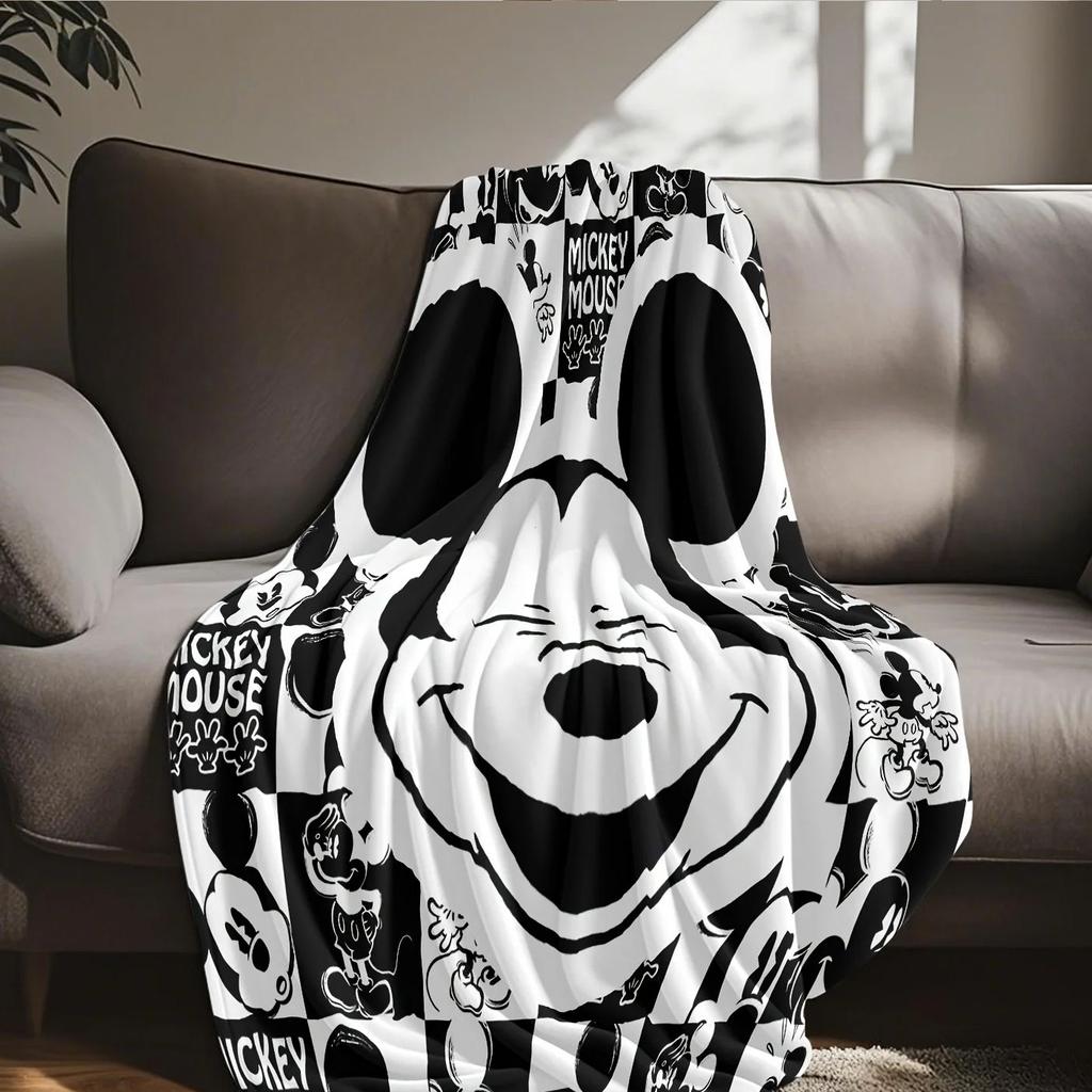 1pc Disney Mickey Mouse Blanket - Soft Flannel 2D Print, Ideal for Cozy Home Decor & Camping Trips, All-Season Gift for Cartoon