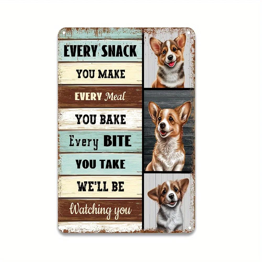 Corgi Dog Bathroom Vintage Tin Sign Roll Paper No Job Is Finished Rustic Metal Tin Sign Funny Bathroom Wall Decor Animal Sign