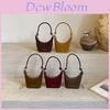 Children Retro Frosted Velvet Bucket Bag With Solid Color Design For Daily Use