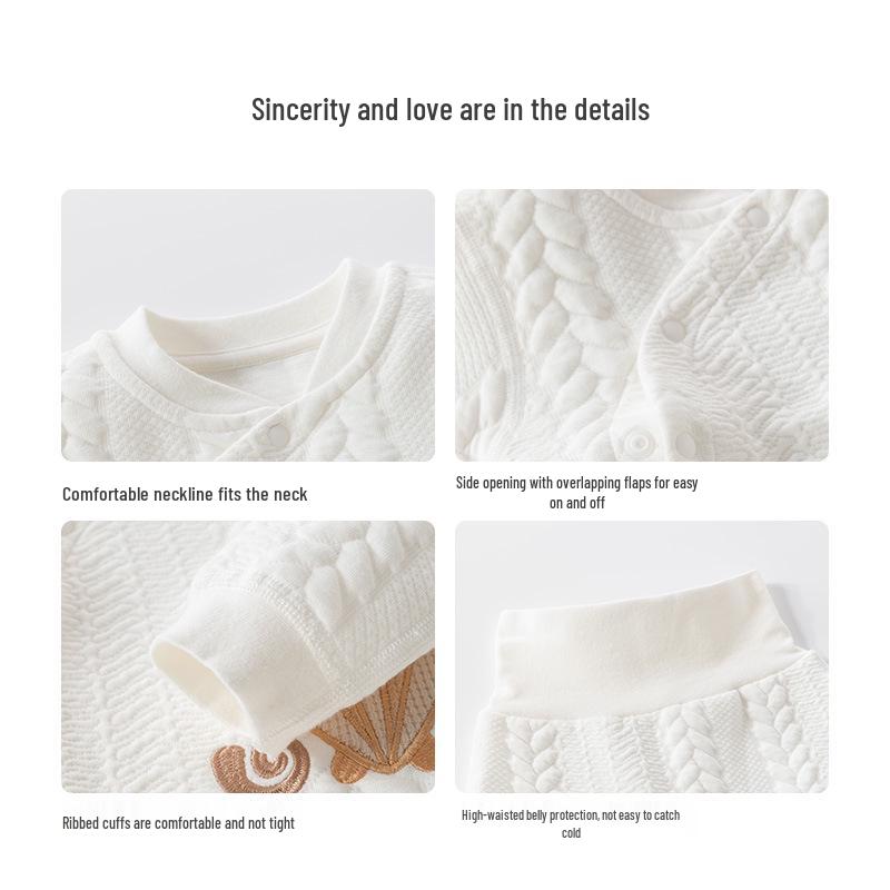Baby High-Waist Warm Two-Piece Underwear Set for Boys & Girls - Autumn/Winter Style