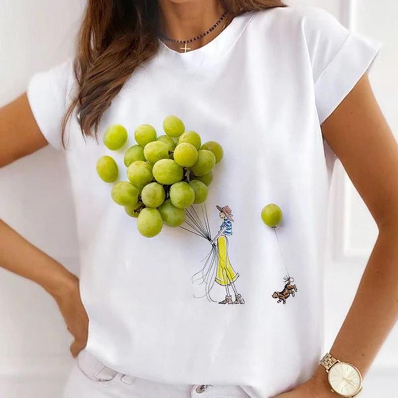 Women's New Fashion City Girl Half Sleeve Basic Cute Clothes T-shirt Graphic T Shirts Y2k Tops Harajuku Vintage Tee