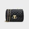 Sac à main en cuir véritable pour femme, petit sac carré, sac à bandoulière haut de gamme avec chaîne en diamant, nouvelle collection automne et hiver