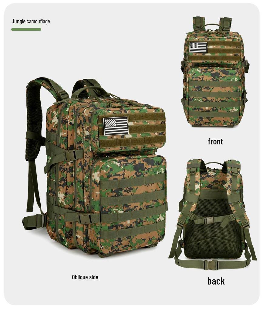 45L Camouflage Tactical Assault Backpack: Multifunctional Outdoor Camping & Hiking Rucksack