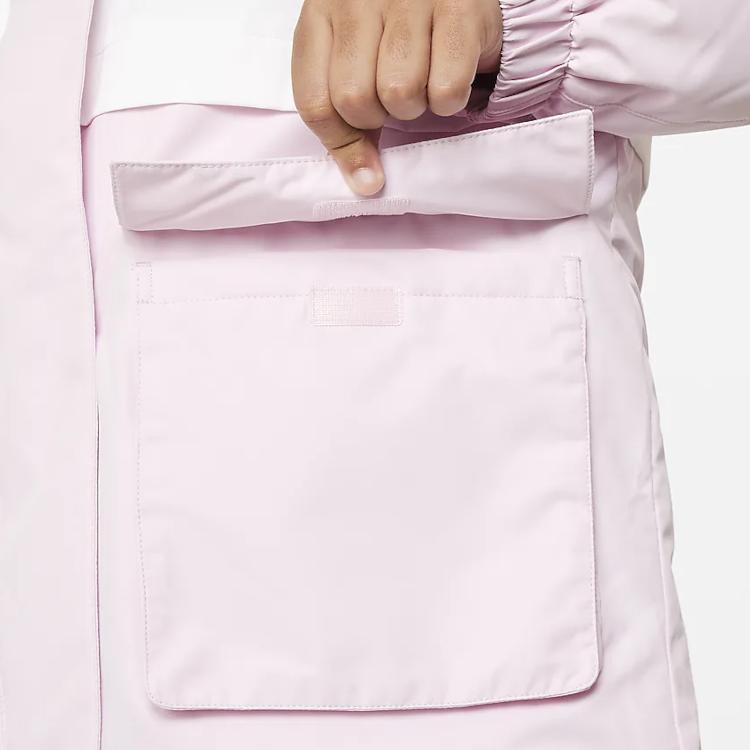 Nike Kids Mid-Length Color Block Hooded Zip-Up Casual Jacket Kids Jackets Foam-Pink FV3043-663