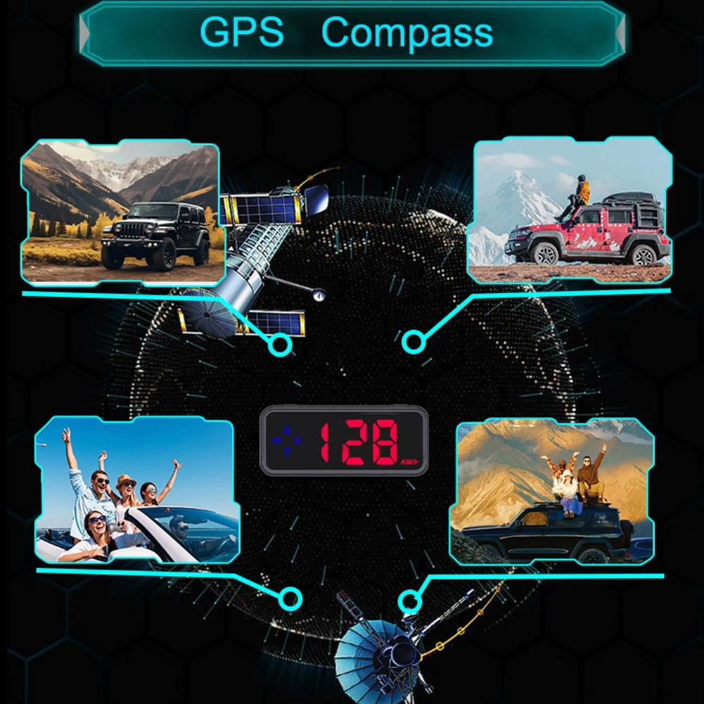 Vehicle Flat Panel Display Plug PlayColorful LED Display GPS Digital Speedometer Digital Automotive HUD for Car Truck SUV RV