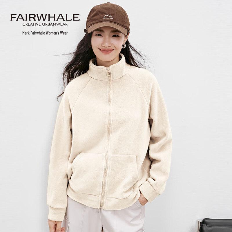 

Mark Fairwhale Women s Sherpa Fleece Stand-Collar Jacket L
