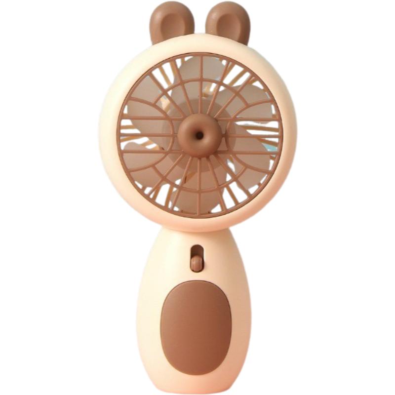 

Hand-held portable mini student dormitory children s Internet celebrity big wind power silent small fan коричневий