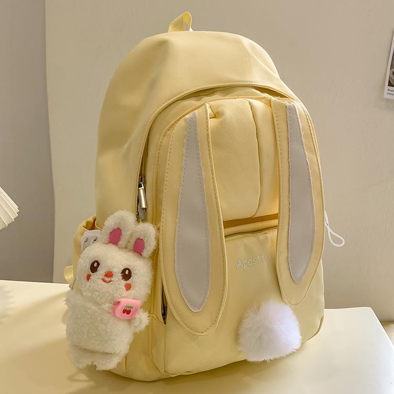 Children's schoolbag, elementary school students, junior high school girls, high value rabbit ears, high school backpack, fashion backpack