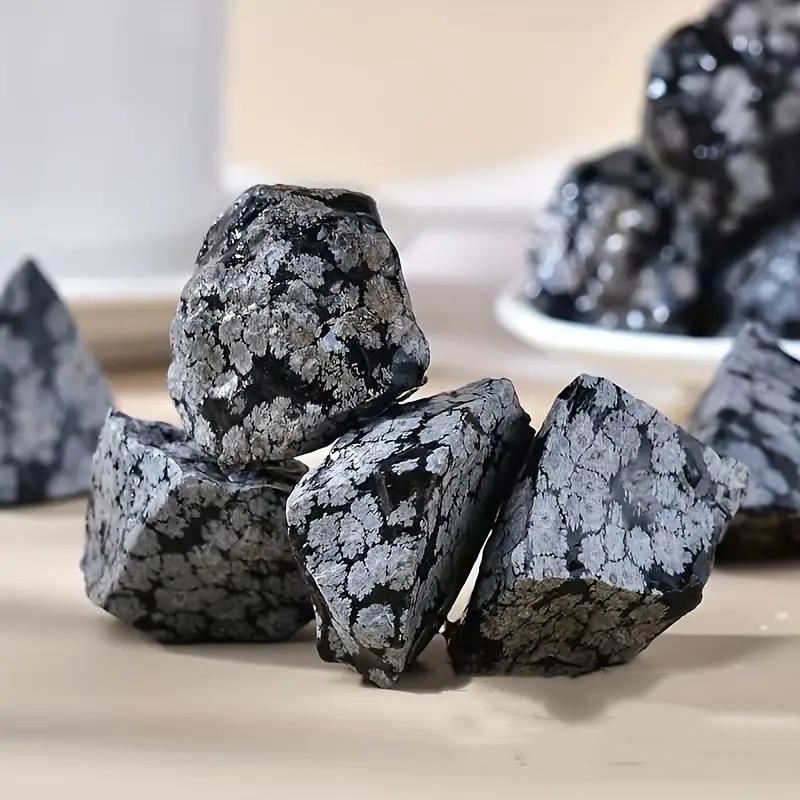 Natural Snowflake Obsidian Raw Stone Aromatherapy Diffuser Stone Decorative Collection Of Mineral Specimens Holiday Gift
