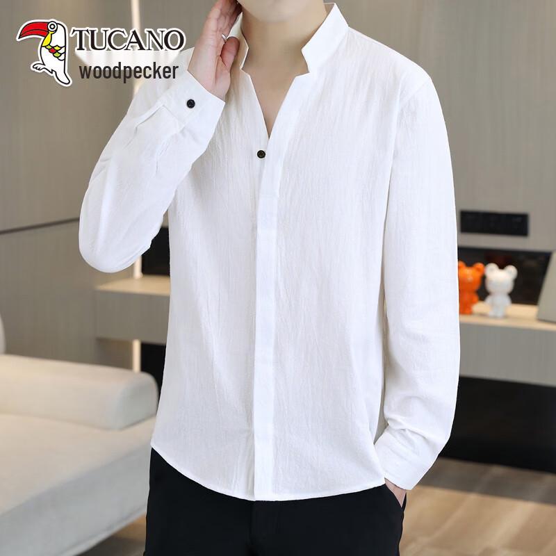 TUCANO Men s Chinese Style V-Neck Long Sleeve T-Shirt M