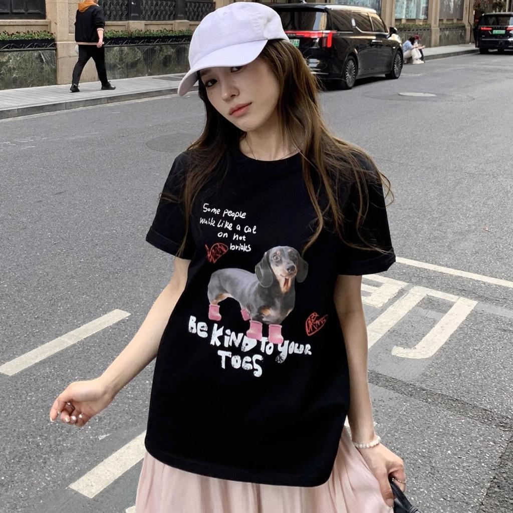 Fashion summer pure Cotton t Shirt Women y2k Tops T-Shirts Short Sleeve Casual oversized funny cartoon print Women's Tees UNISEX hip hop streetwear