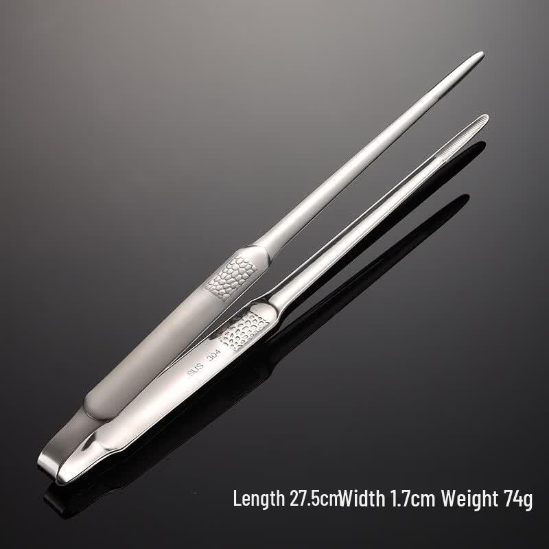 Qianxing 12-inch 304 Stainless Steel BBQ Tongs (10-pack)