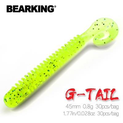 BEARKING Fishing Lure  45mm 0.8g 30pcs / Bag G Tail Soft Baits Fishing Wobbler Bass Bait Artificial Fishing Soft Lure Tacke