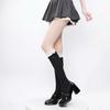 Japanese-style Lolita black bow knee-high socks for women with white lace jk Flattering lace trim for the legs