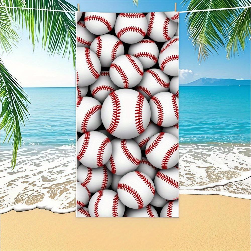 

Extra Large Baseball Design Quick-Dry Beach Towel, Sand-Resistant Lightweight for Travel Sports Camping W30*H60(CM)