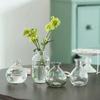 Mini Glass Flower Vases Clear Vases Hydroponic Flower Bottles Desk Accessories Wedding Vases Ornament Home Decor
