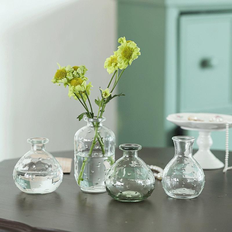 Mini Glass Flower Vases Clear Vases Hydroponic Flower Bottles Desk Accessories Wedding Vases Ornament Home Decor