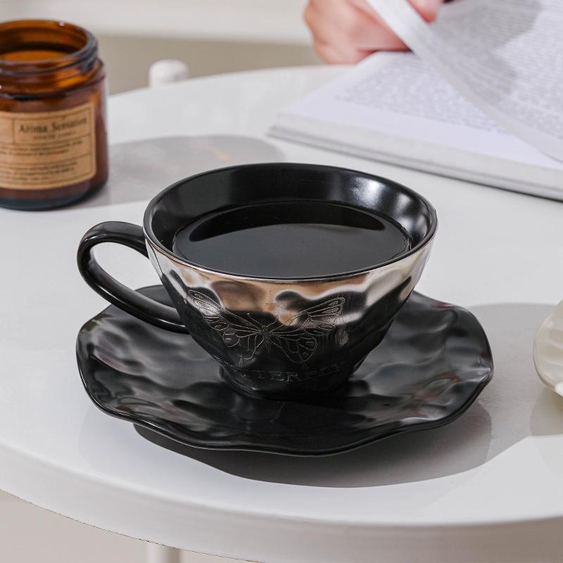 French Luxury Coffee Cups Plate Set, Exquisite High-end Ceramic Mugs, Office Afternoon Tea Cup, Birthday Wedding Souvenirs Mug