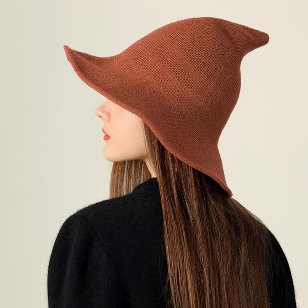 Halloween Witch Hat Elastic Material Unisex Solid Color Sun Foldable Carnival Masquerade Cosplay Performance Wizard H