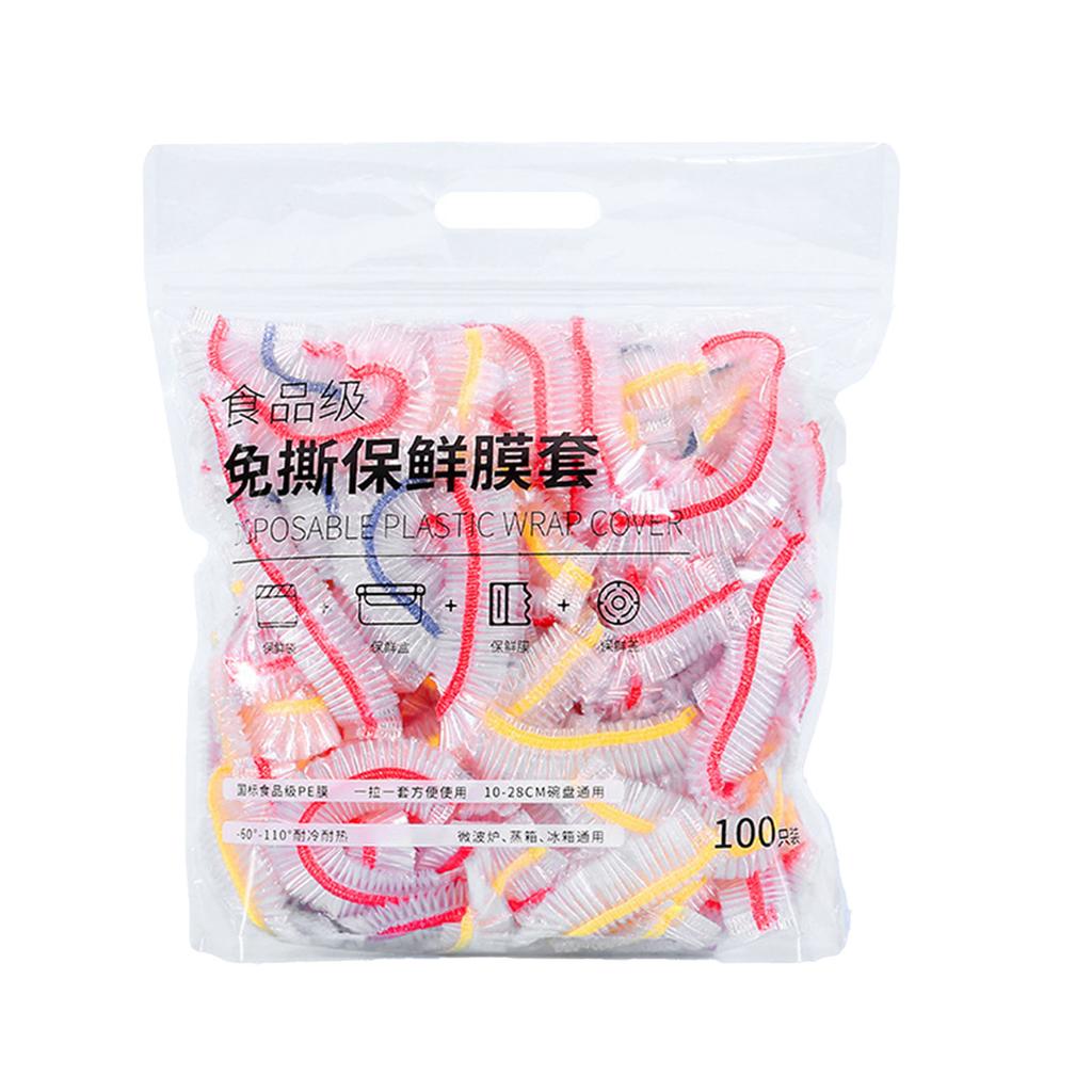 100PCS Disposable Bowl Covers Food Grade PE Stretchable Bowl Wrap Elastic Bowl Covers for Home