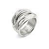 Fashion Jewelry Stainless Steel 18K Gold Plated Metal Geometric Wide Ring Irregular Woven Wrap Closed Rings for Women