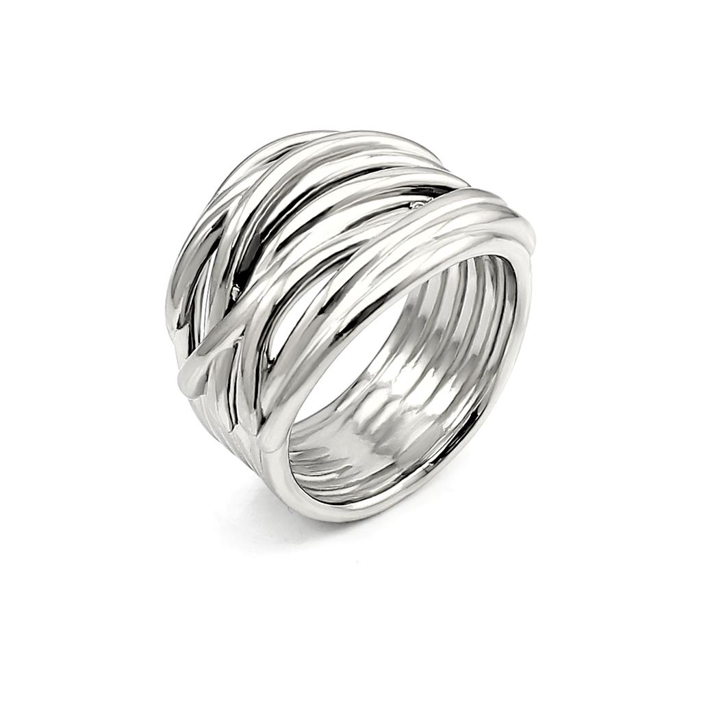 Fashion Jewelry Stainless Steel 18K Gold Plated Metal Geometric Wide Ring Irregular Woven Wrap Closed Rings for Women