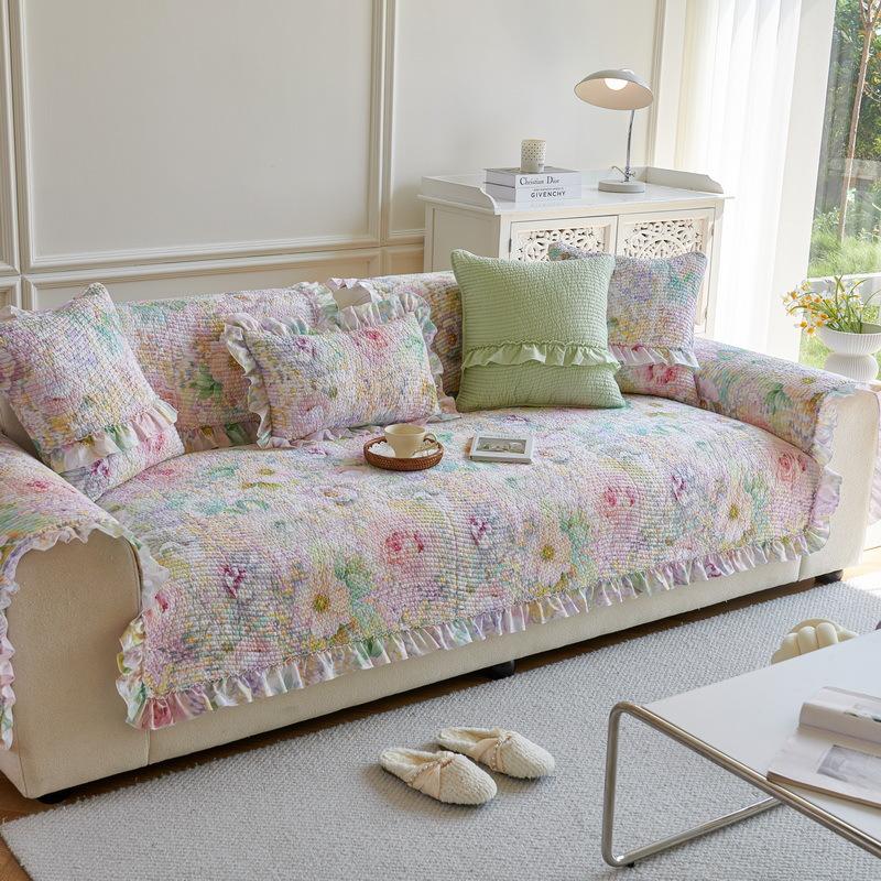 Korean Pastoral Pure Cotton Non-Slip Balcony Bay Window Cushion Seat Cushion Tatami Mat Machine Wash Four Seasons Cotton Padded Cotton
