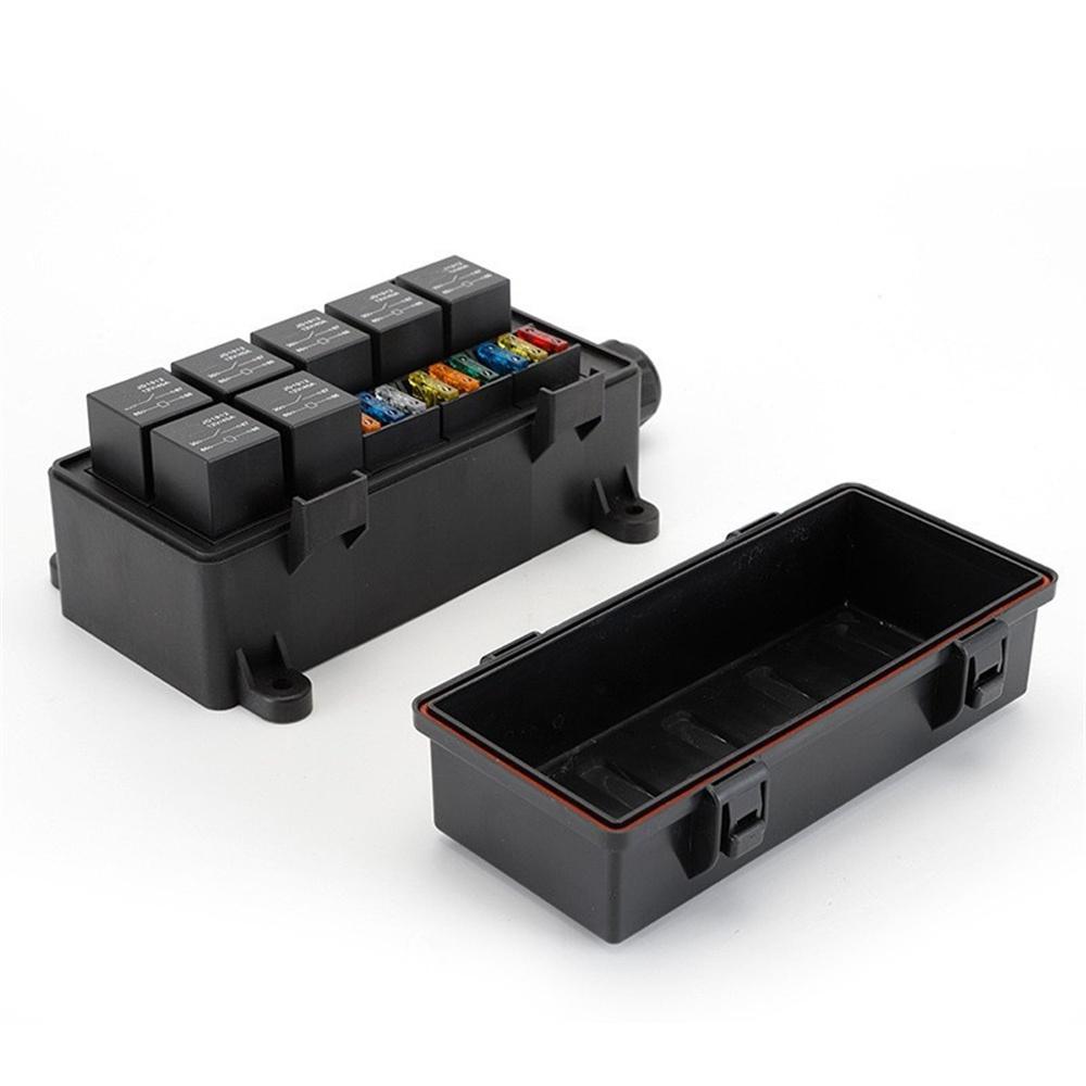 12V 9-Way Fuse Relay Box with 4-Pin 40A Relays and Fuses For Car Truck