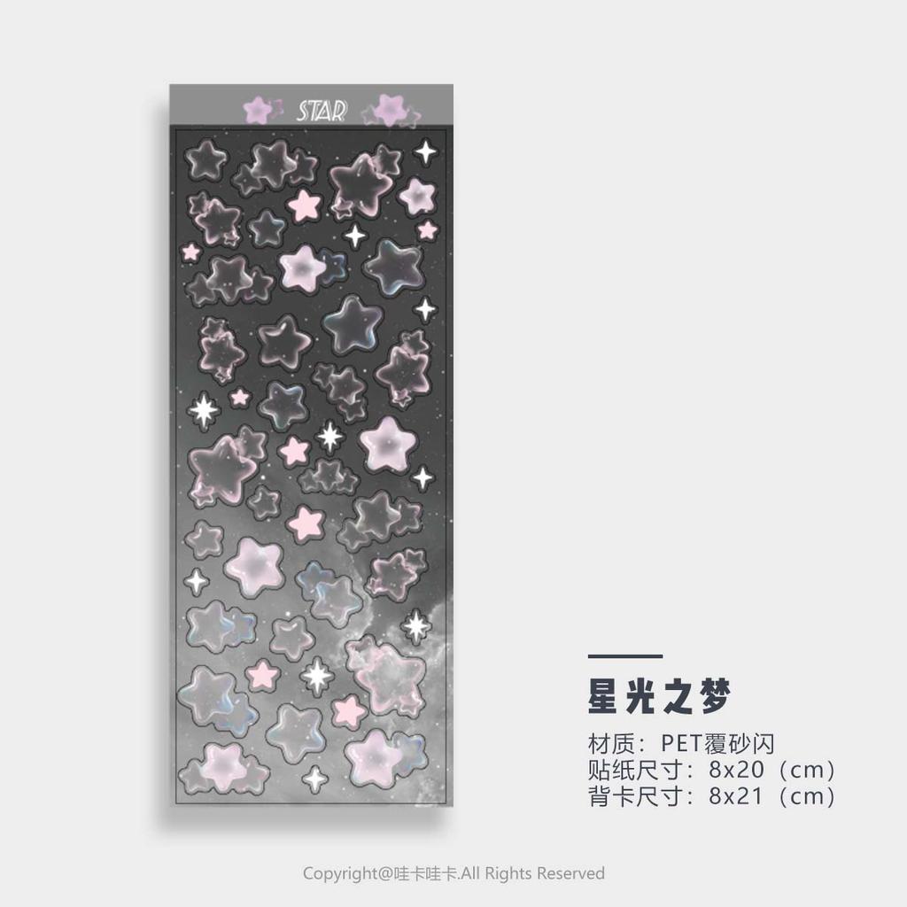 Stars Decal Stickers Scrapbooking Stationery Hearts Stickers PET Bubble Deco Sticker DIY Journal Planner