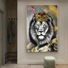 African Lion Kings Portrait Canvas Paintings On the Wall Art Posters and Prints Animals Art Pictures For Living Room Cuadros