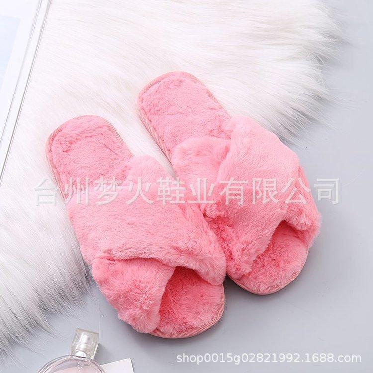 

Mao Mao cotton slippers women s new winter flat bottom home indoor and outdoor wear cross plush cotton mop 42-43 кавун червоний колір