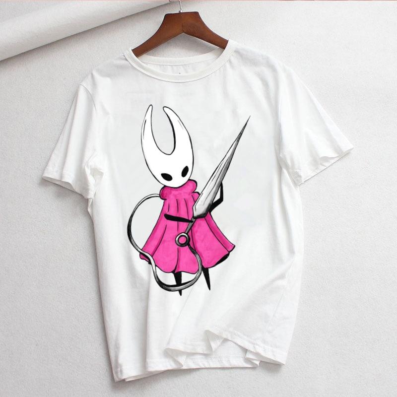 Hollow Knight Print Ladies Tshirt Ladies Casual ocollar White Shirt Short Sleeve Ladies Tshirt Graphic Printing