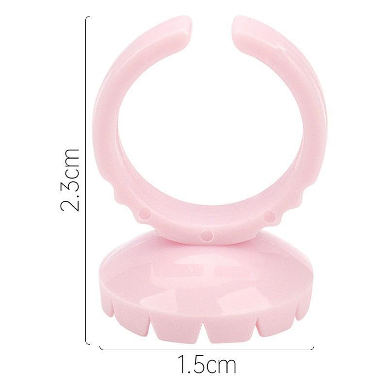 Heart-Shaped Eyelash Glue Ring Cups, 100-Pack - Eyelash Grafting & Embroidery Tools