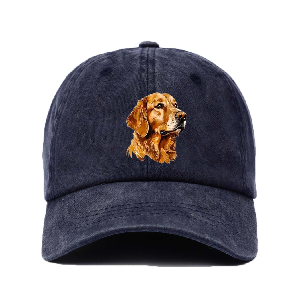 1pc Vintage Style Unisex Baseball Cap 100 Cotton with Golden Retriever Embroidery Adjustable Dad Hat for Men and Women
