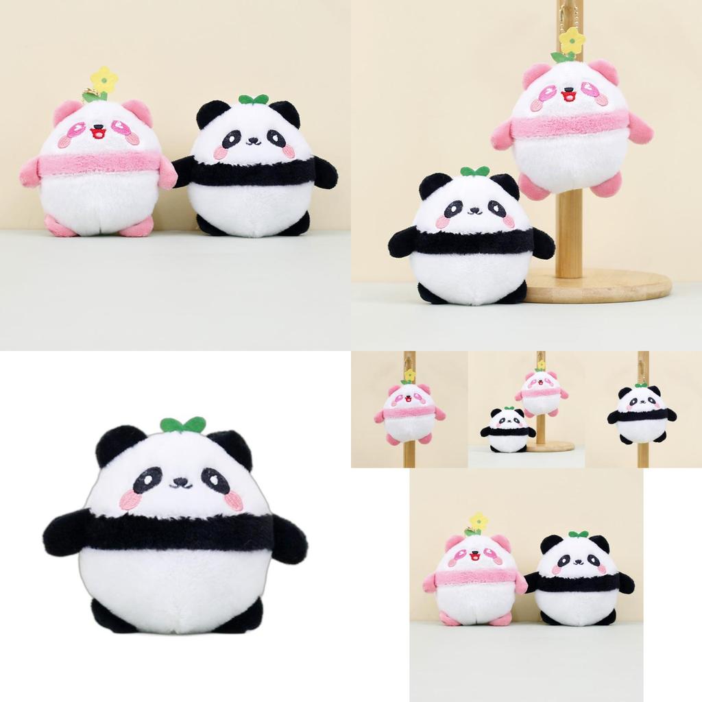 Cute Panda Plush Toy Keychain Short Plush Stuffed Doll For Couples