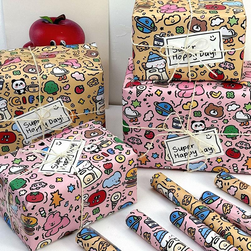 3-Piece Set Of Colorful Graffiti Wrapping Paper - Large Paper For Birthdays, Christmas, And Valentine's Day Gifts