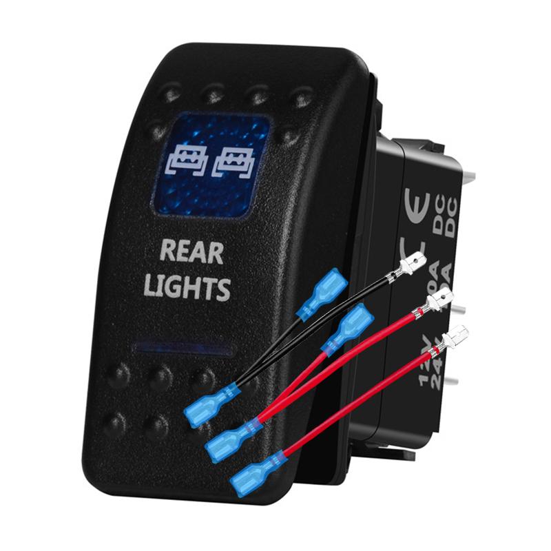 12v/24v Blue Led Light 5 Pin On Off SPST Rocker Switch 7 Pin On Off On ARB Carling Style Car Boat Waterproof Pump Push Switch