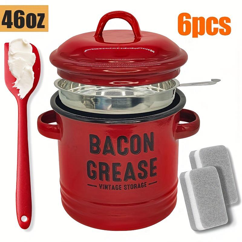 Retro Mini Enamel Stew Pot & Seasoning Jar with Lid - Double-Eared, Food Grade Storage Can