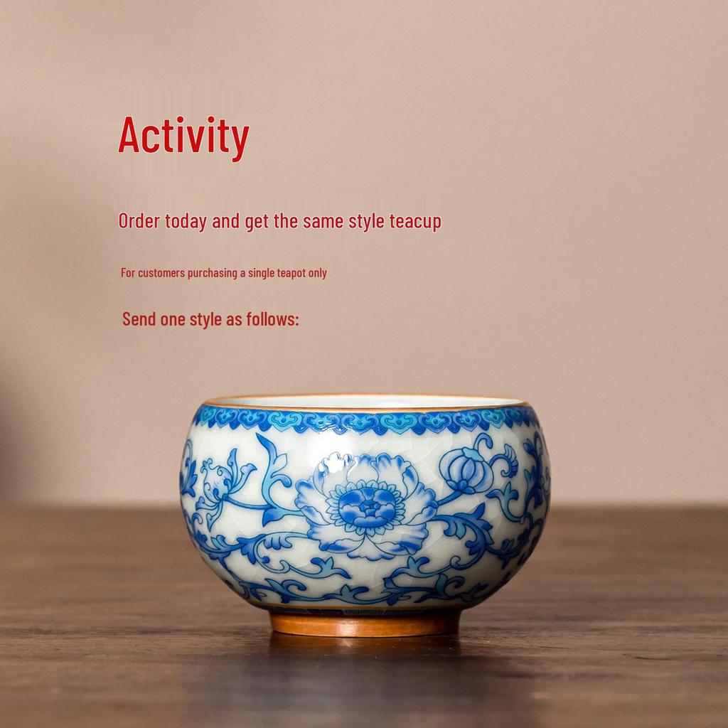 Jun Ware Blue and White Teapot: Chinese High-End Large Size for Brewing Tea Kung Fu Style 2026