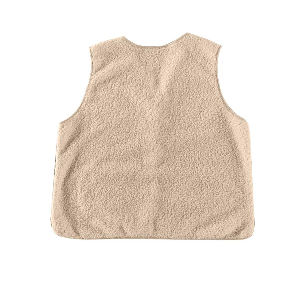 Damenmode Lässig Lose Lammwolle Weibliche Kurze Winterweste