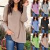 Women S Casual Long Sleeve V Neck T Shirt For Spring Autumn