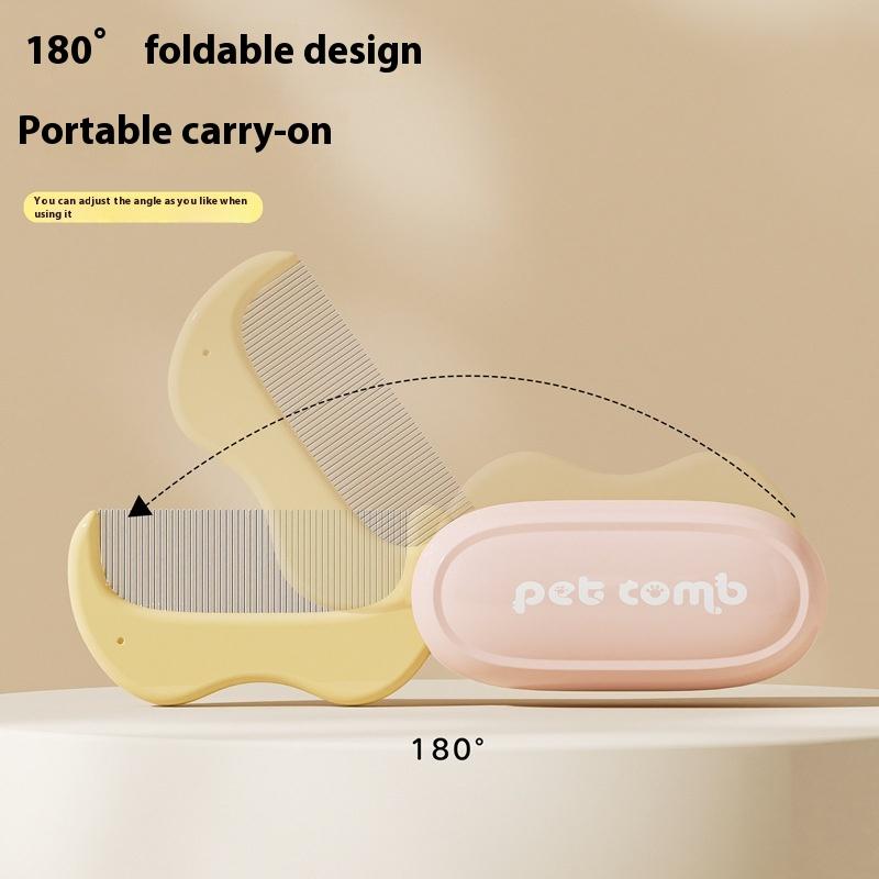 Pet Folding Facial Cleaning Comb Removes Tear Stains Row Comb Portable Dog Hair Repair Scissors Cat Hair Comb Pet Clean Supplies