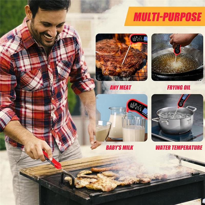 A96I-Digital Meat Thermometer Food Thermometer Instant Read Food Thermometer Foldable Probe, Cooking Thermometefor Home Outdoor