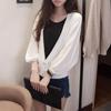 Lockere Sonnenschutzkleidung im koreanischen Stil, Klimaanlagen-Shirt, Frühlings- und Sommer-Laternenärmel-Schaljacke, Strandjacke, Strickjacke