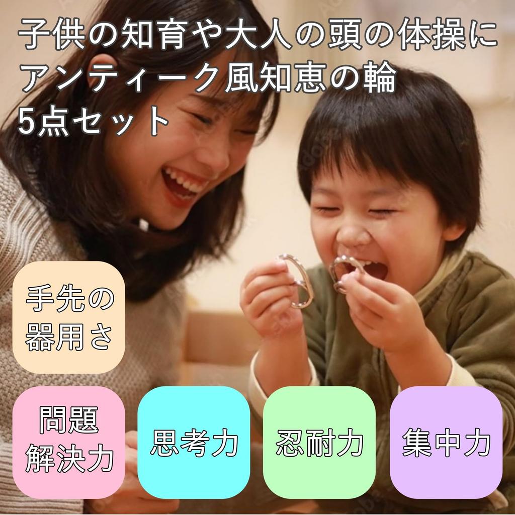 COZENTA Circle of Wisdom Wisdom Toy Ring Puzzle Killing Time Toy 3D Puzzle Educational Toy Set of 5 (B)