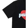 Palace X Evisu Co-Branded 3.0 SS23 Solid Color Logo Heart Print Short Sleeve T-Shirt Unisex Tops Black P24EVES005